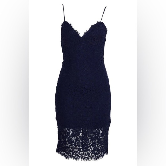 Bardot Navy Lace Cocktail Dress - Picture 1 of 4